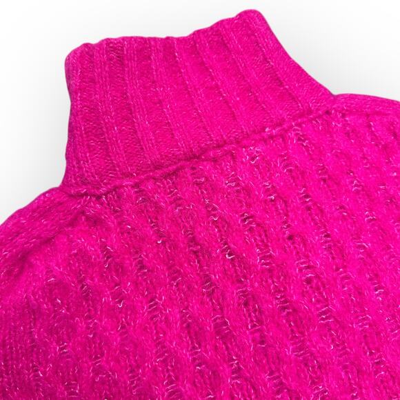 Oilily Alpaca Wool Cable Knit Turtleneck Sweater Size S, Fuchsia - Picture 11 of 14